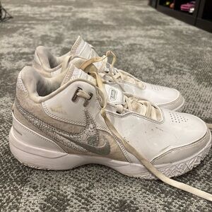 Nike Zoom LeBron NXXT Gen AMPD White Metallic Silver Basketball Shoes Mens 8.5